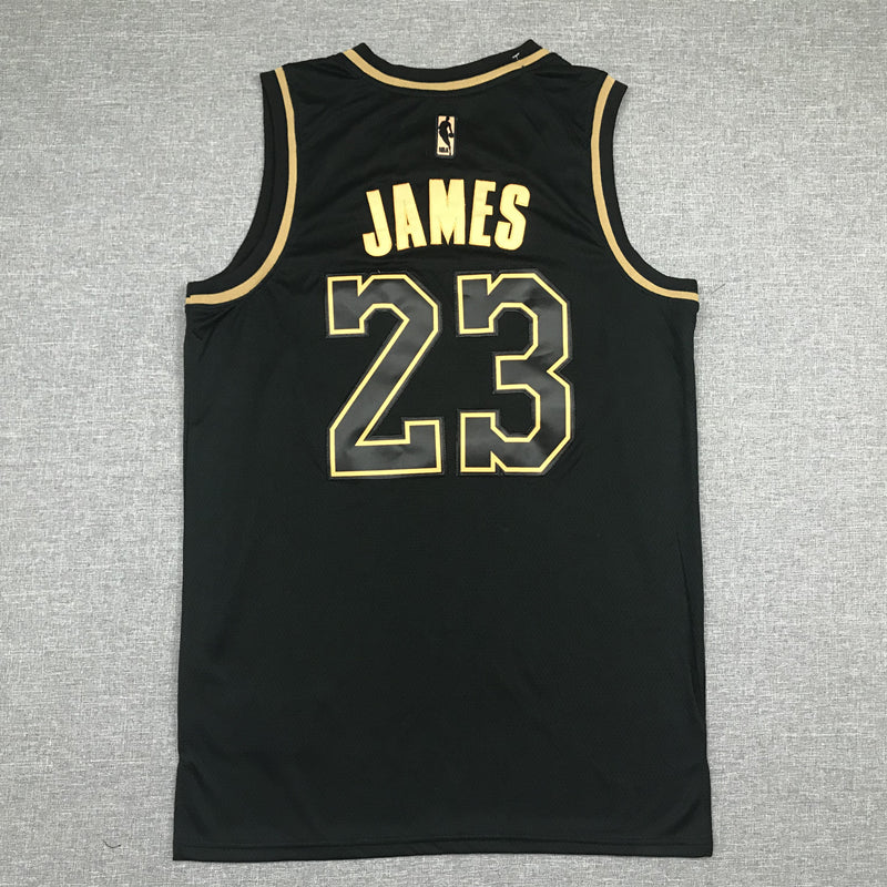 LeBron James #23 Los Angeles Lakers Black 2021-22 Golden Edition Swingman Jersey – Gold Globe Logo