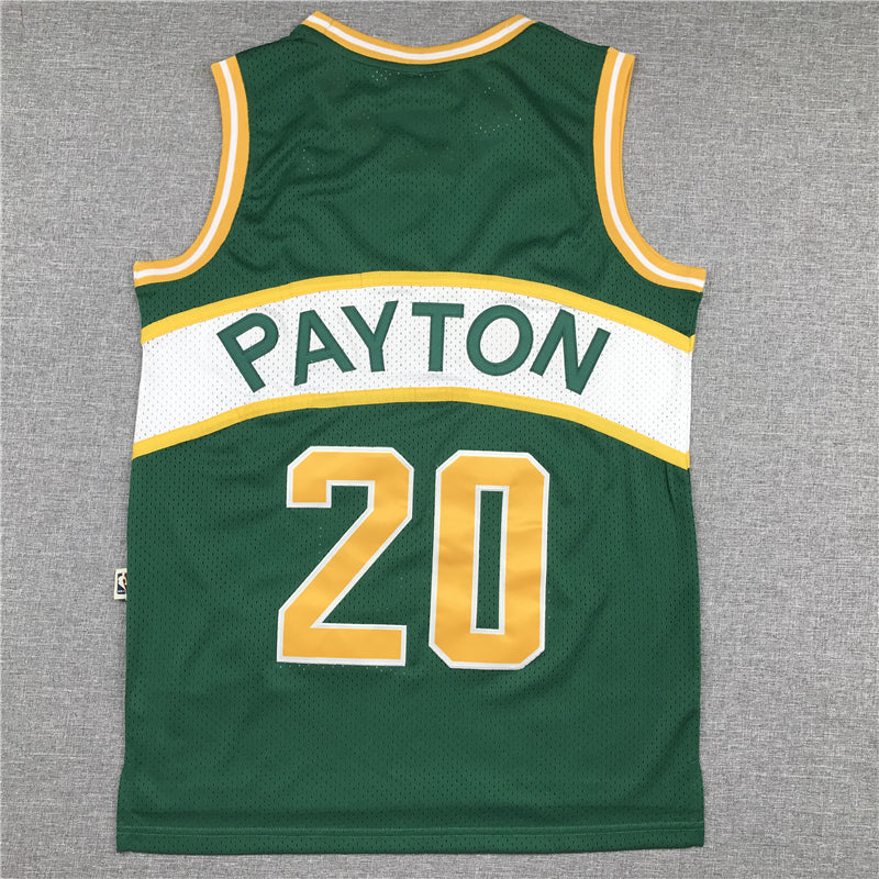 Gary Payton #20 Seattle SuperSonics Green Hardwood Classics Swingman Jersey – Mitchell & Ness White Band Edition