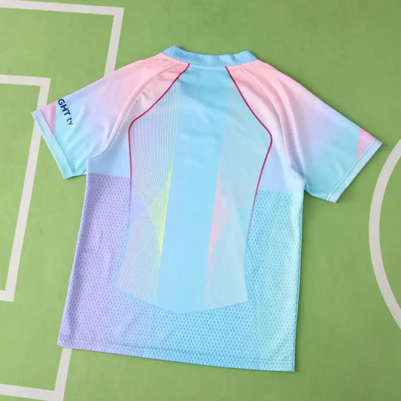 FC Barcelona Concept Kids Kit 2025/26 — Sky Blue & Pink Gradient Jersey & Shorts Set