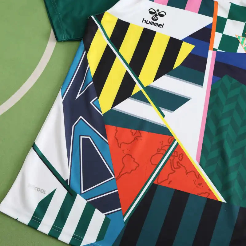 Real Betis Balompié × Hummel Special Edition Fan Version 2023/24 – Fiestas de Primavera Multicolour Geometric Patchwork La Liga Football Jersey