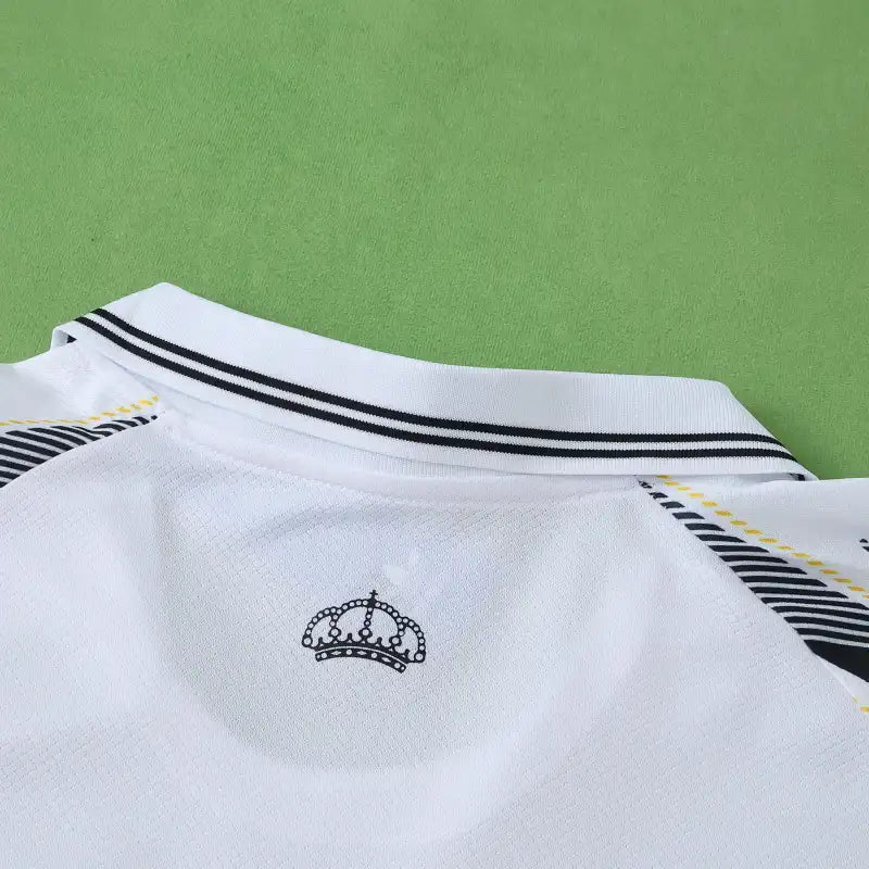 Real Madrid 2025/26 White Black Gold Geometric Concept Jersey – X-Design Adidas Fan Version
