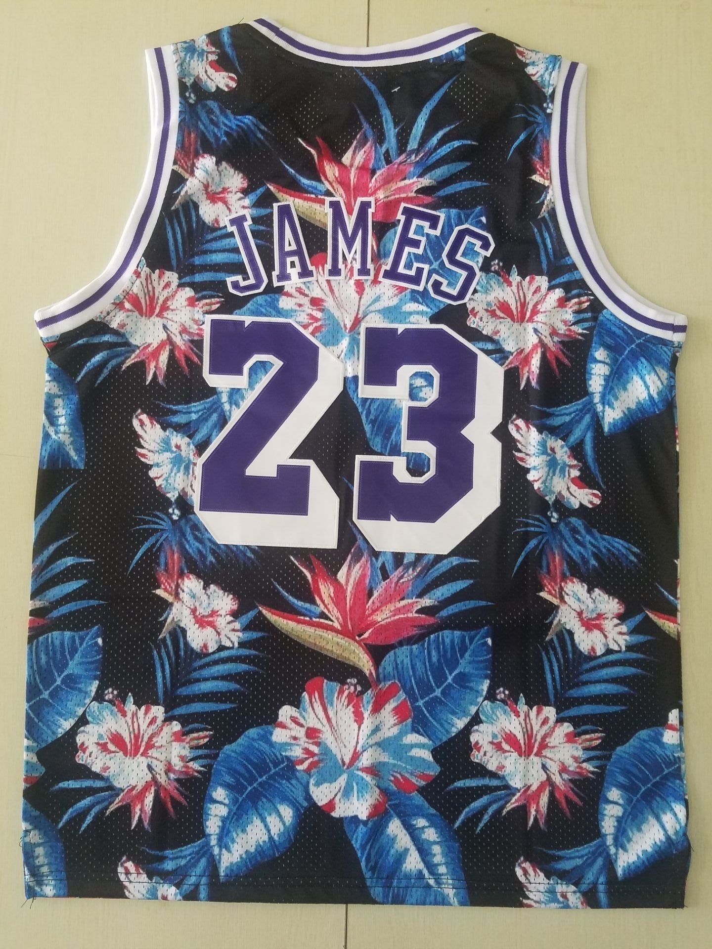LeBron James #23 Los Angeles Lakers Black Floral Mitchell & Ness Hardwood Classics Swingman Jersey