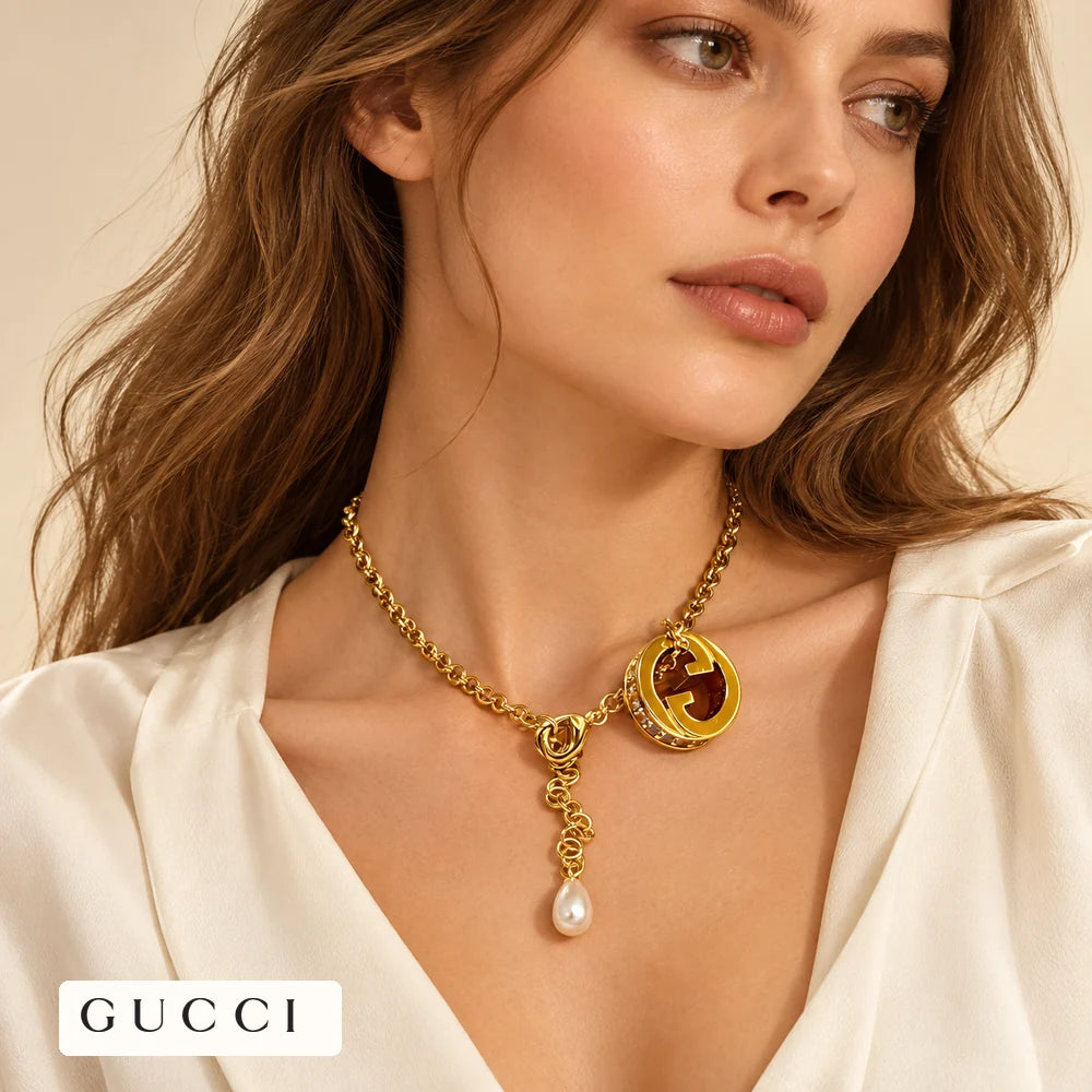 Gucci Anger Forest Crystal Chain Distressed Necklace - image 1