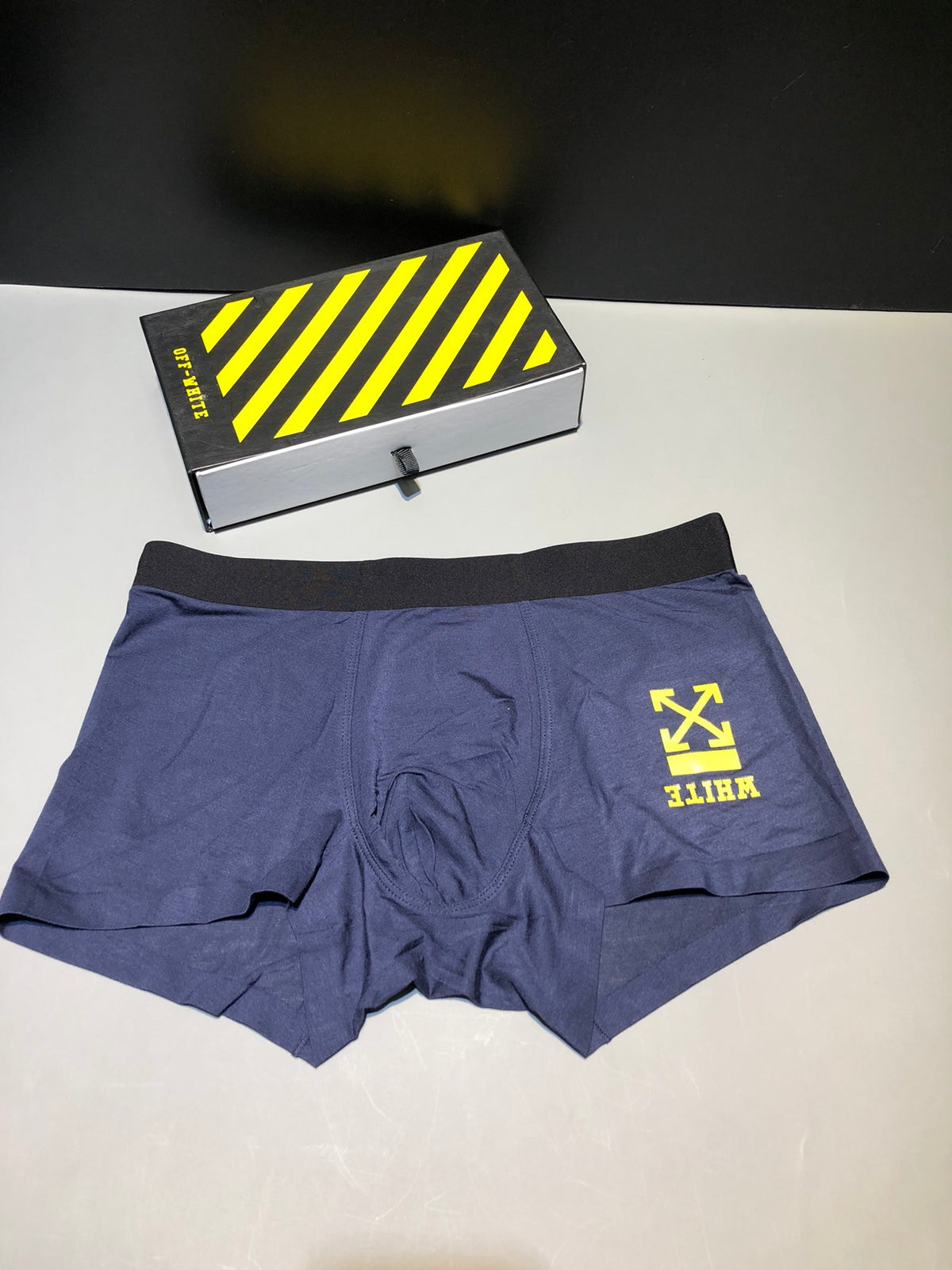 Off-White Burgundy Black Waist Small Motif Boxer Briefs, image 2