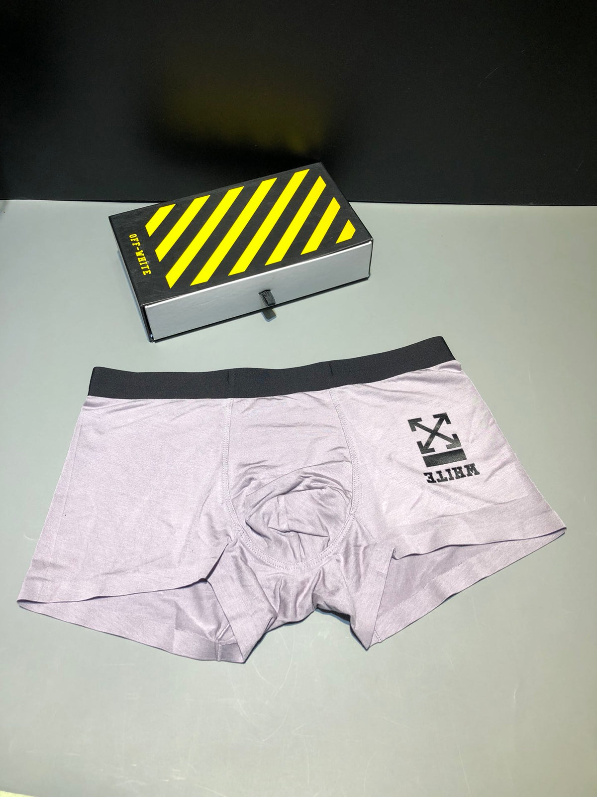 Off-White Burgundy Black Waist Small Motif Boxer Briefs, image 4