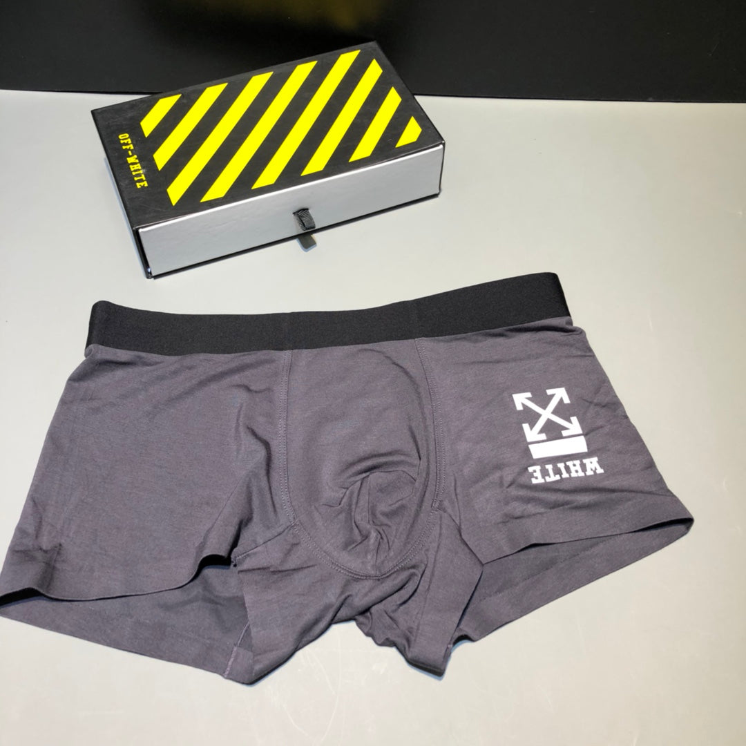 Off-White Burgundy Black Waist Small Motif Boxer Briefs, image 6