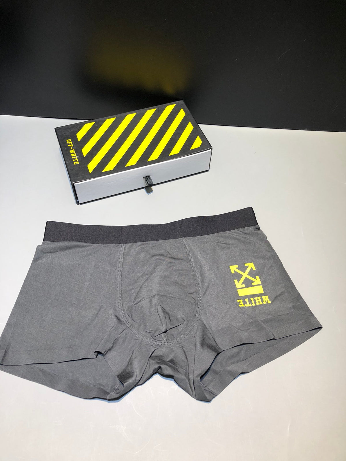 Off-White Burgundy Black Waist Small Motif Boxer Briefs, image 3
