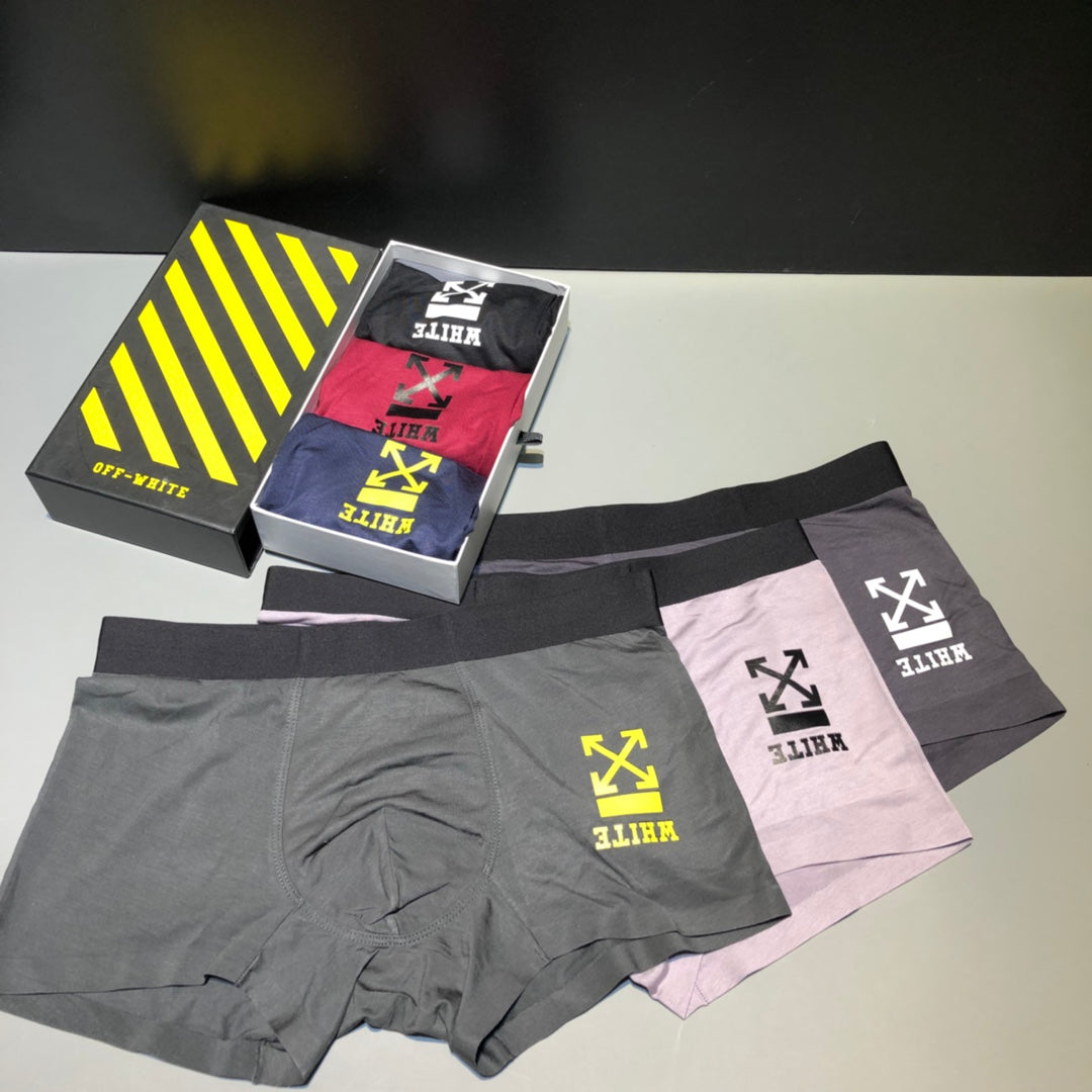 Off-White Burgundy Black Waist Small Motif Boxer Briefs, image 8