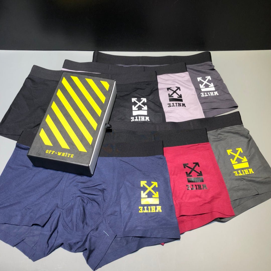 Off-White Burgundy Black Waist Small Motif Boxer Briefs, image 7