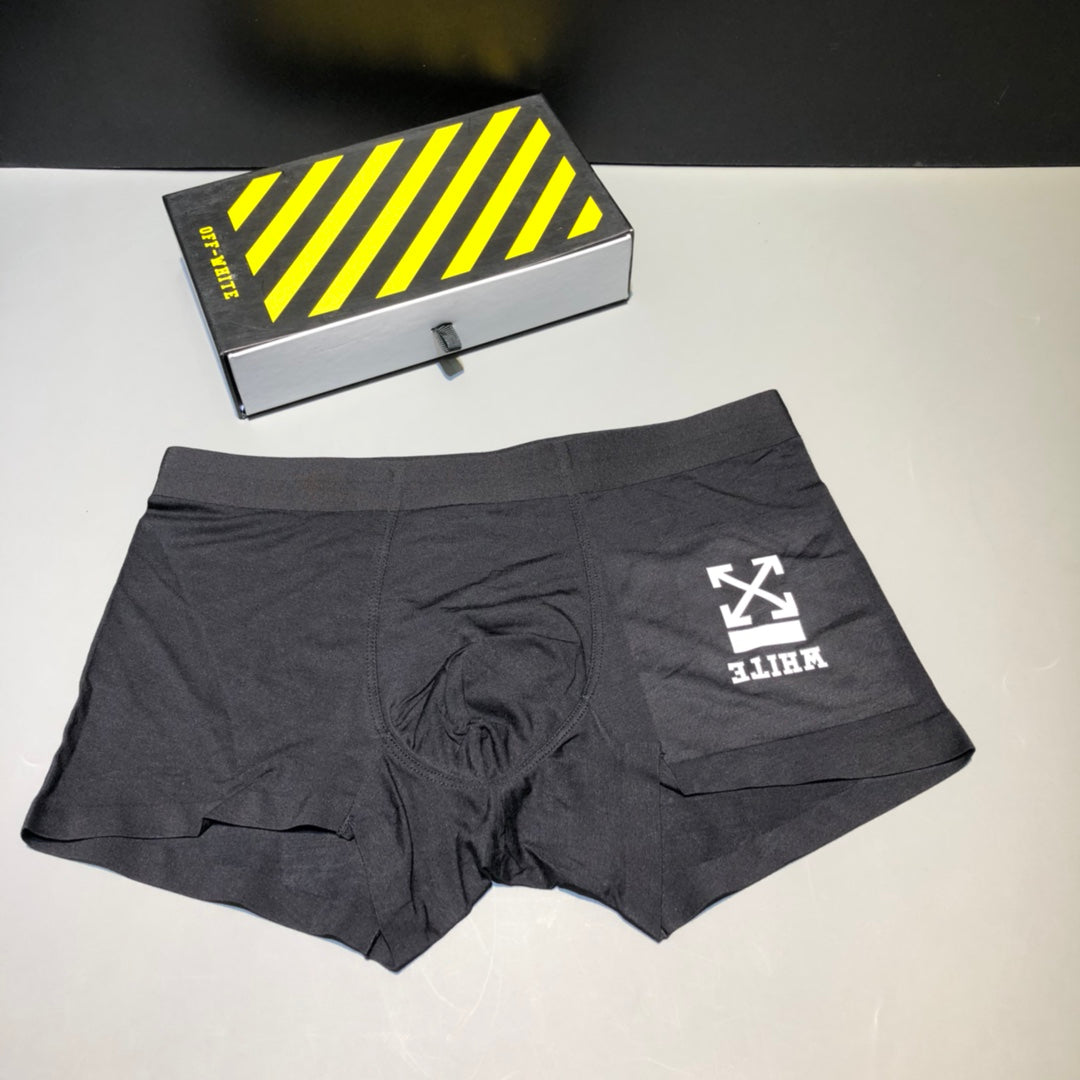Off-White Burgundy Black Waist Small Motif Boxer Briefs, image 5