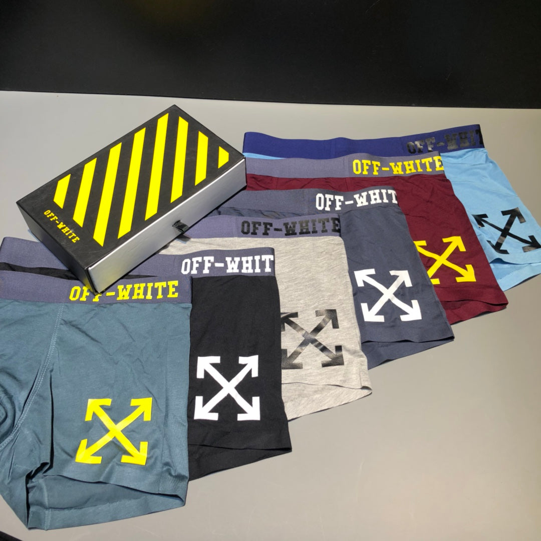 Off-White Grey Yellow Contrast Waist Arrow Boxer Briefs, image 7