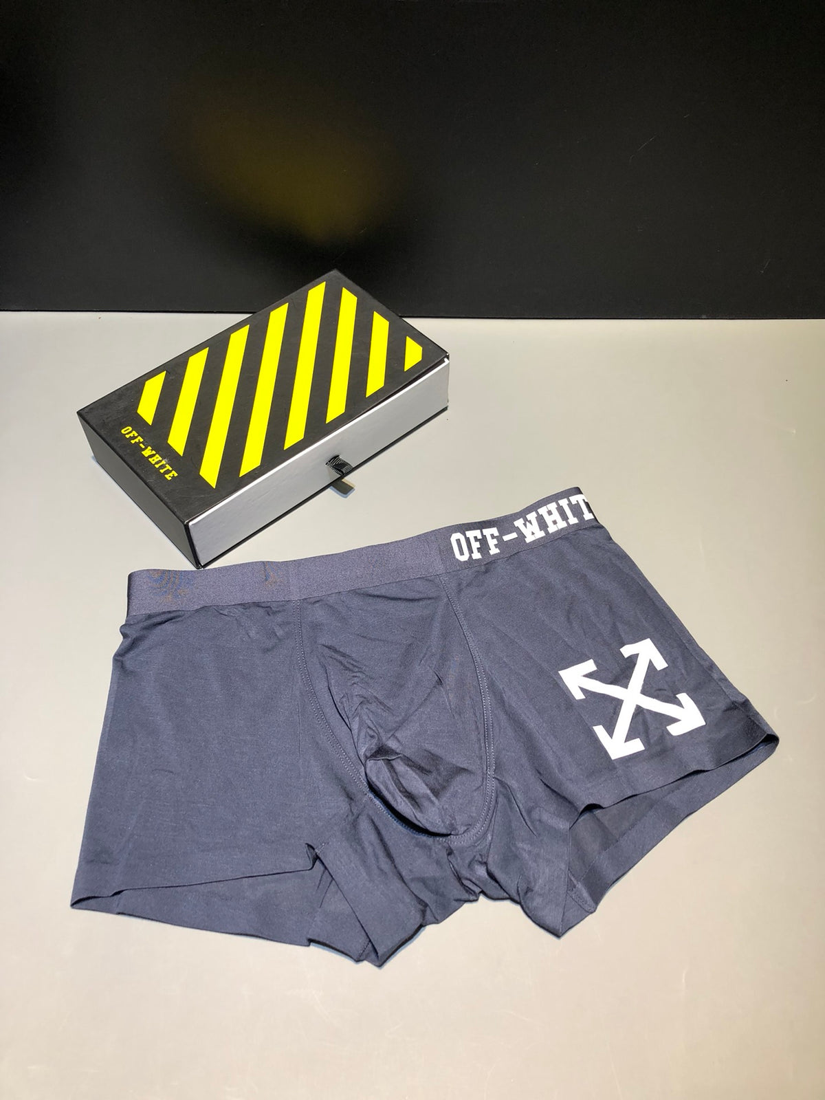 Off-White Grey Yellow Contrast Waist Arrow Boxer Briefs, image 5