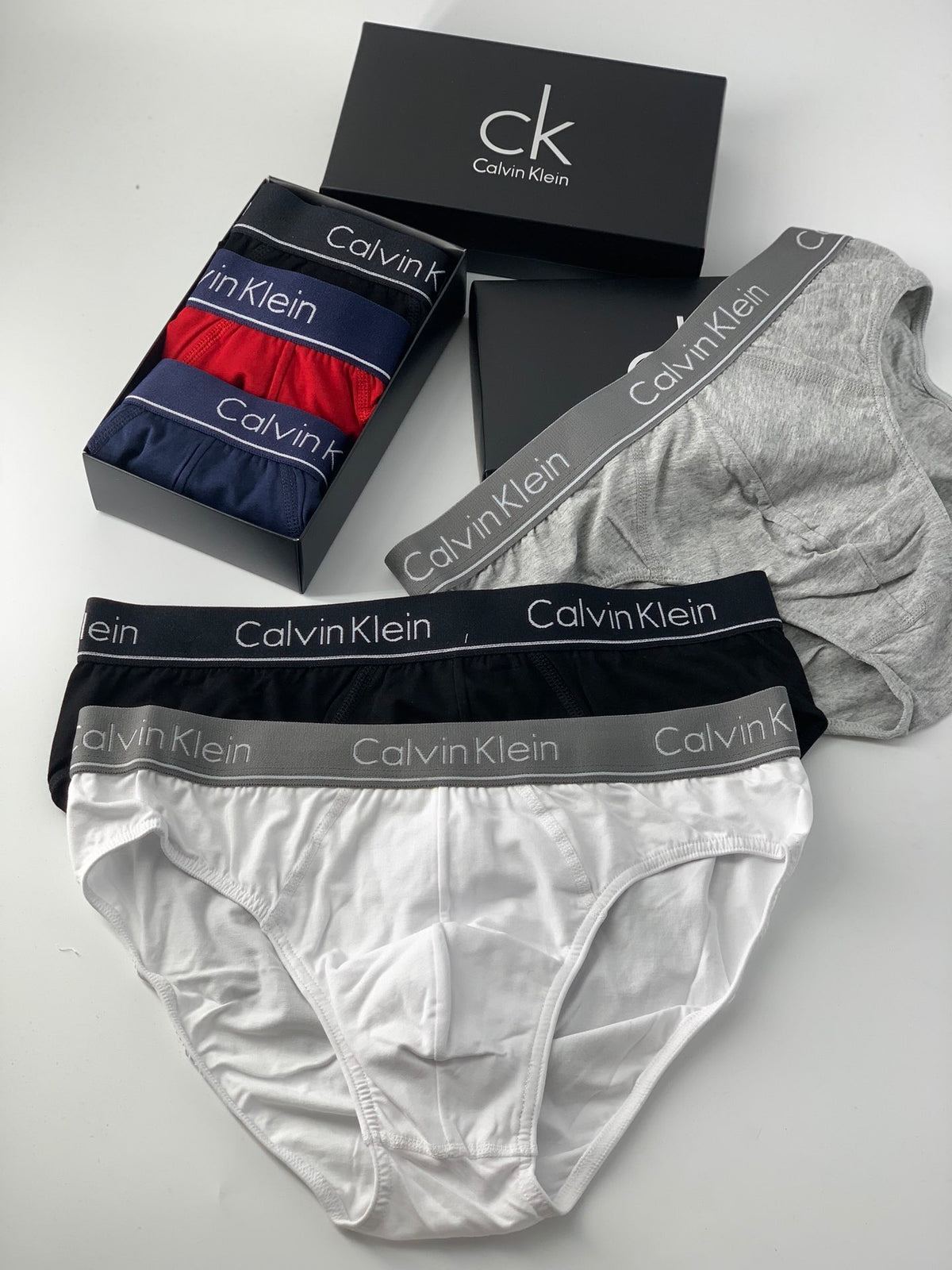 Calvin Klein Grey Wide Letter Waistband Men's Briefs, image 2
