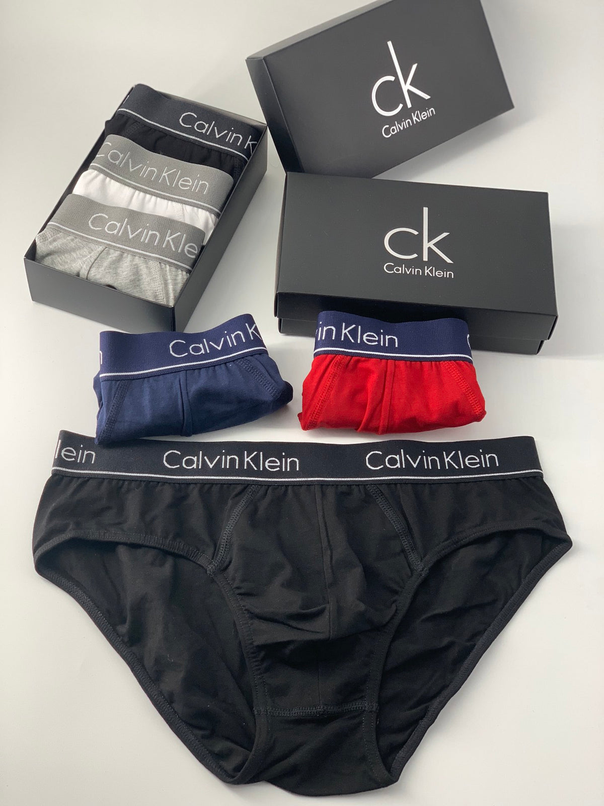 Calvin Klein Grey Wide Letter Waistband Men's Briefs, image 5