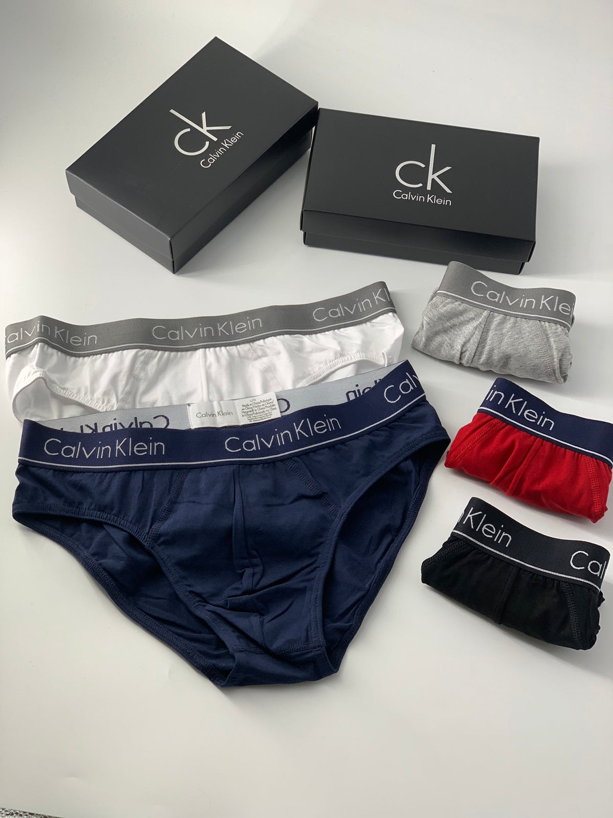 Calvin Klein Grey Wide Letter Waistband Men's Briefs, image 4