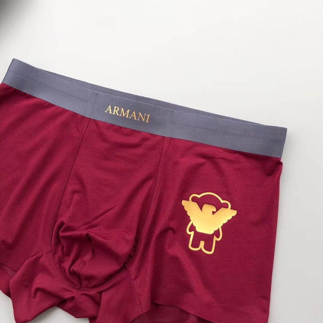 Emporio Armani White Navy Burgundy Gold Wing Boxer Briefs, image 7