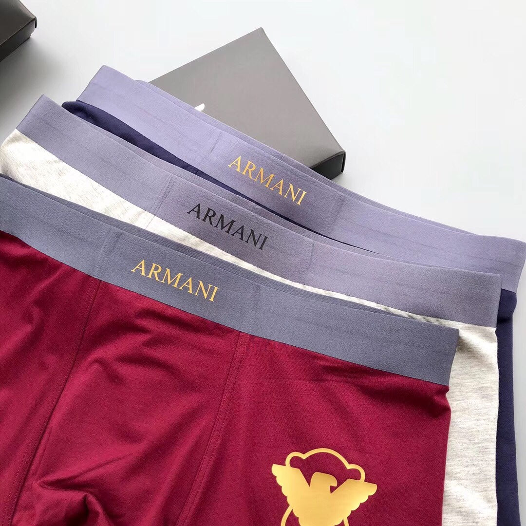 Emporio Armani White Navy Burgundy Gold Wing Boxer Briefs, image 4