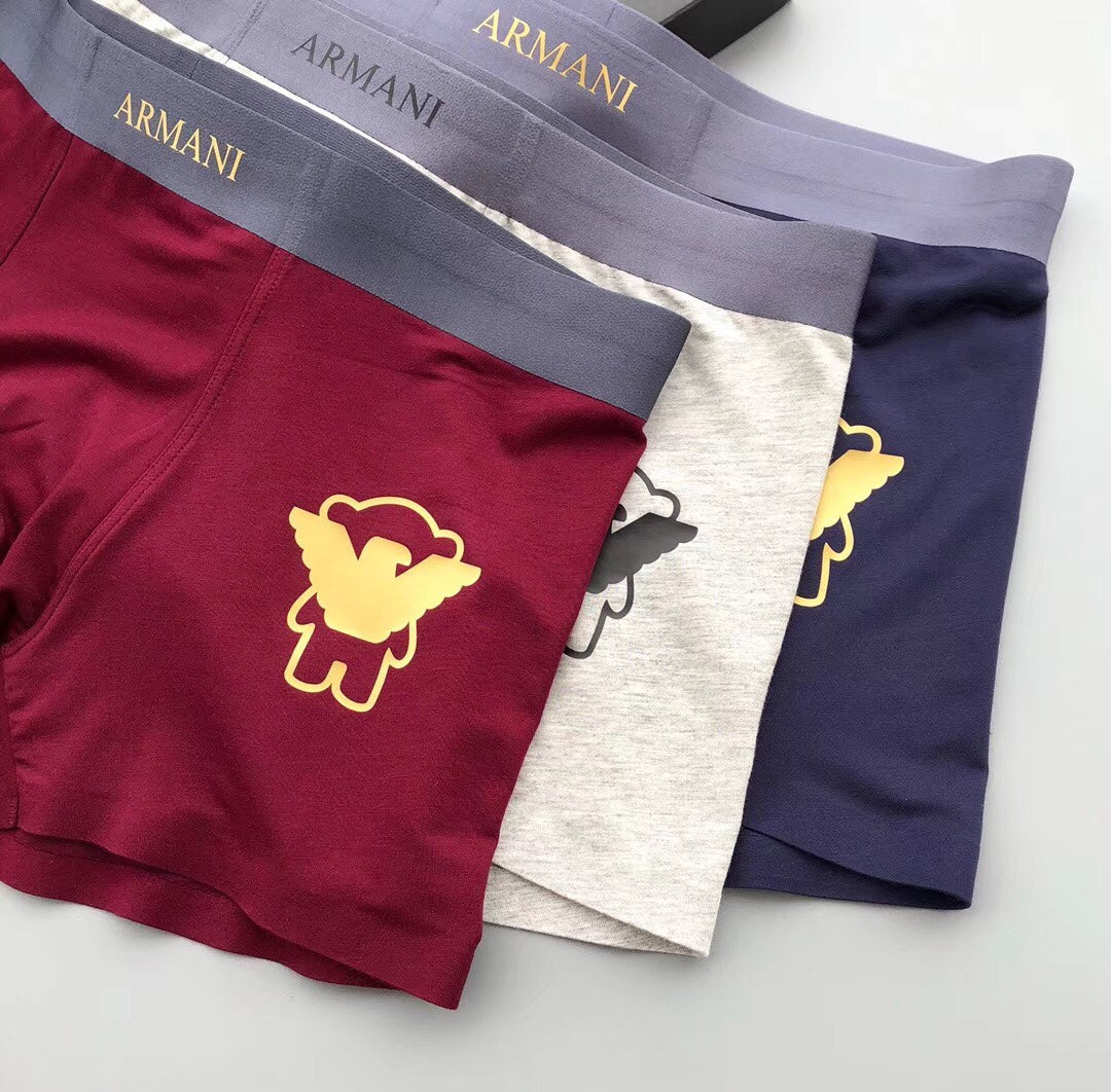 Emporio Armani White Navy Burgundy Gold Wing Boxer Briefs, image 2