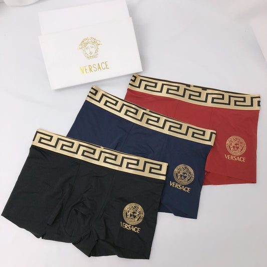 Versace Black Blue Red Gold Key Waist Boxer Briefs, image 1