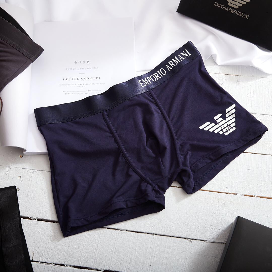 Emporio Armani Black Folded Wordmark Box Boxer Briefs, image 2