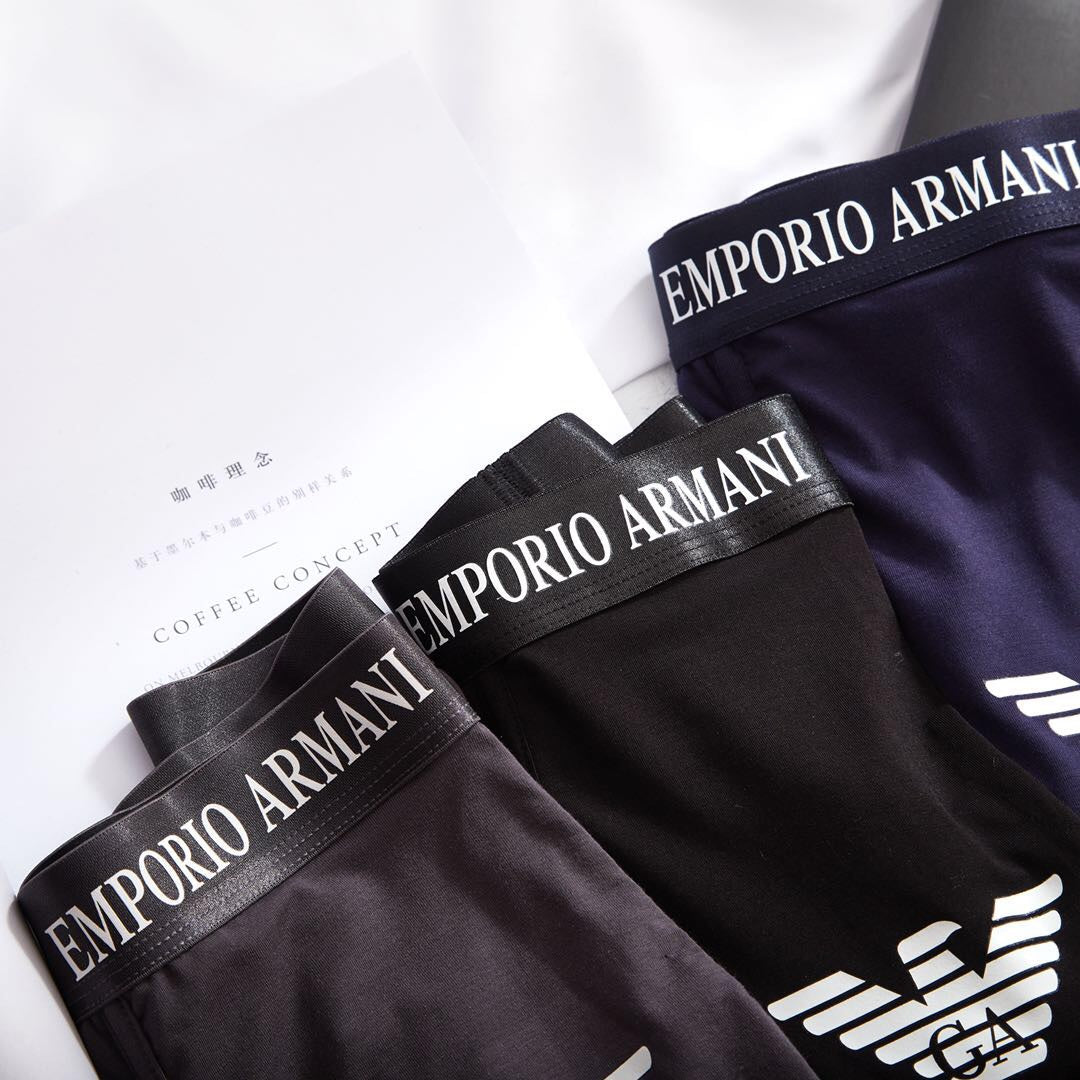 Emporio Armani Black Folded Wordmark Box Boxer Briefs, image 8