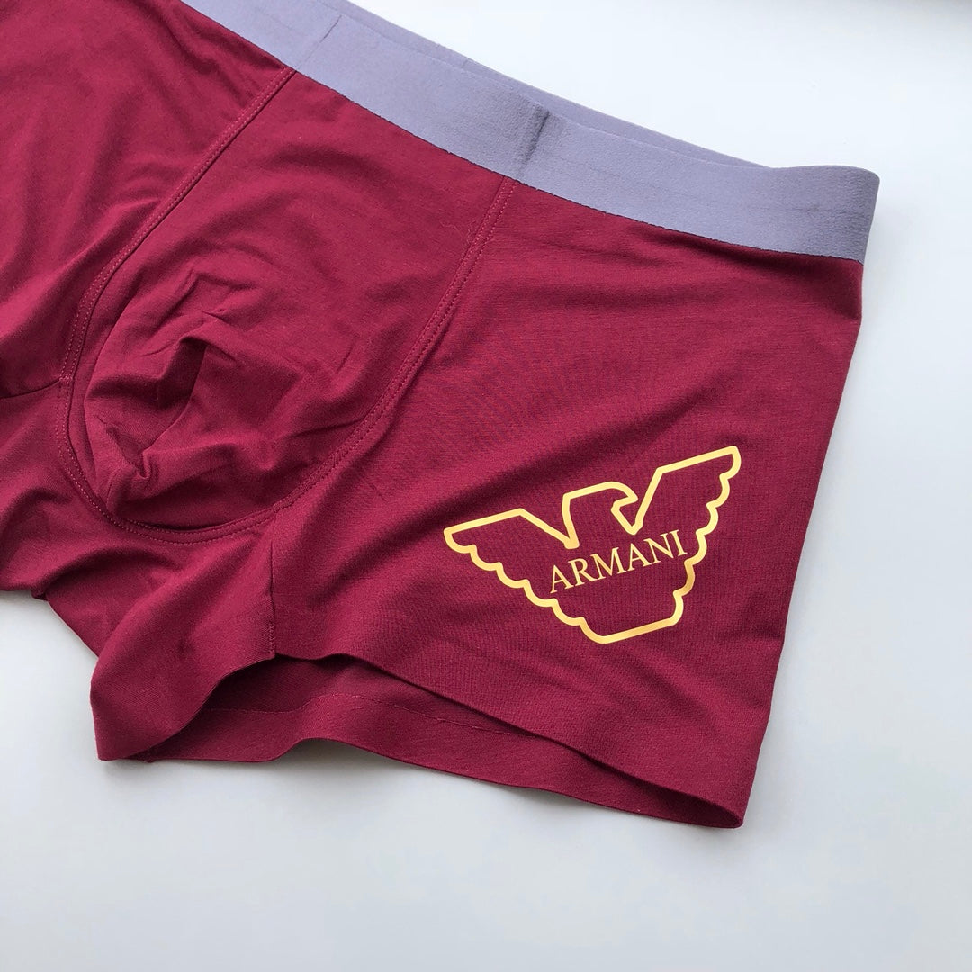 Emporio Armani Burgundy Grey Gold Wing Boxer Briefs, image 6