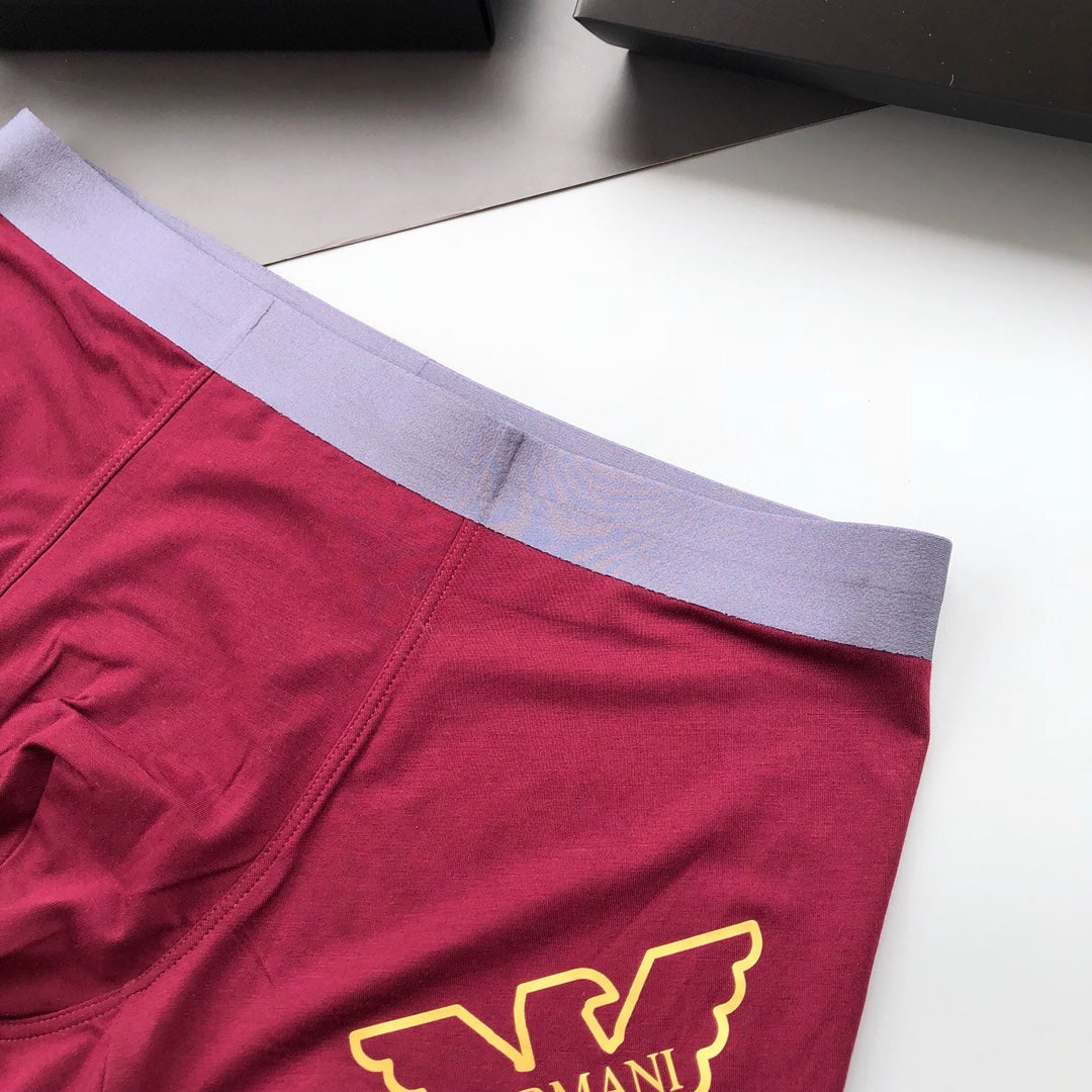 Emporio Armani Burgundy Grey Gold Wing Boxer Briefs, image 7