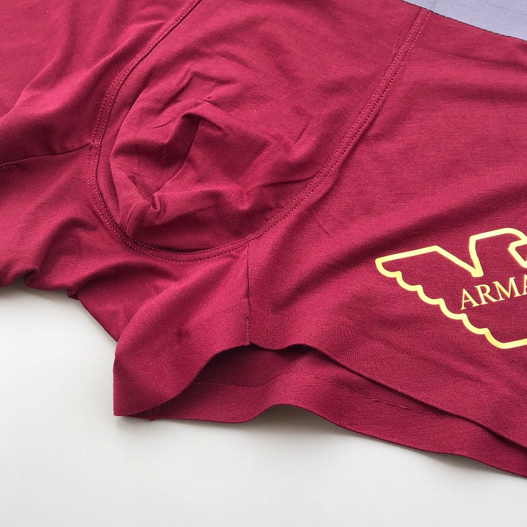Emporio Armani Burgundy Grey Gold Wing Boxer Briefs, image 8