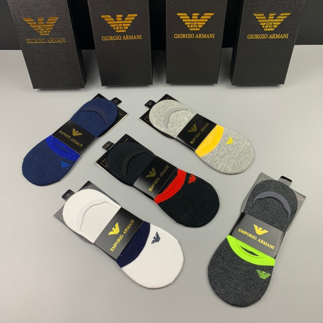 Emporio Armani Mixed Packaged Neon Detail No-Show Socks, image 4