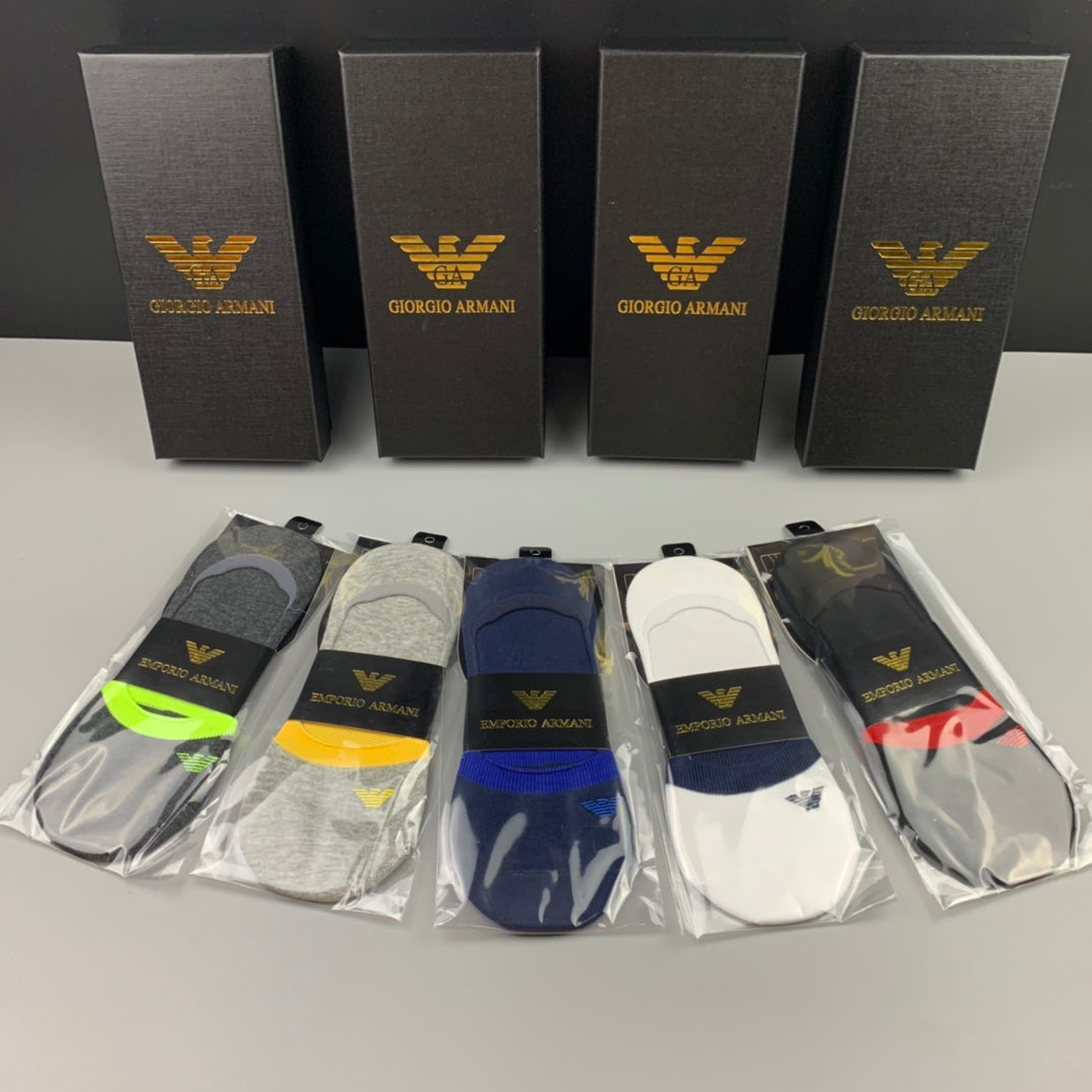 Emporio Armani Mixed Packaged Neon Detail No-Show Socks, image 1