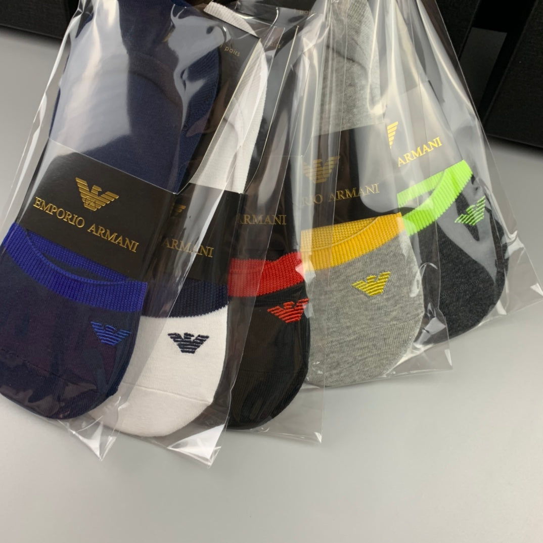 Emporio Armani Mixed Packaged Neon Detail No-Show Socks, image 2