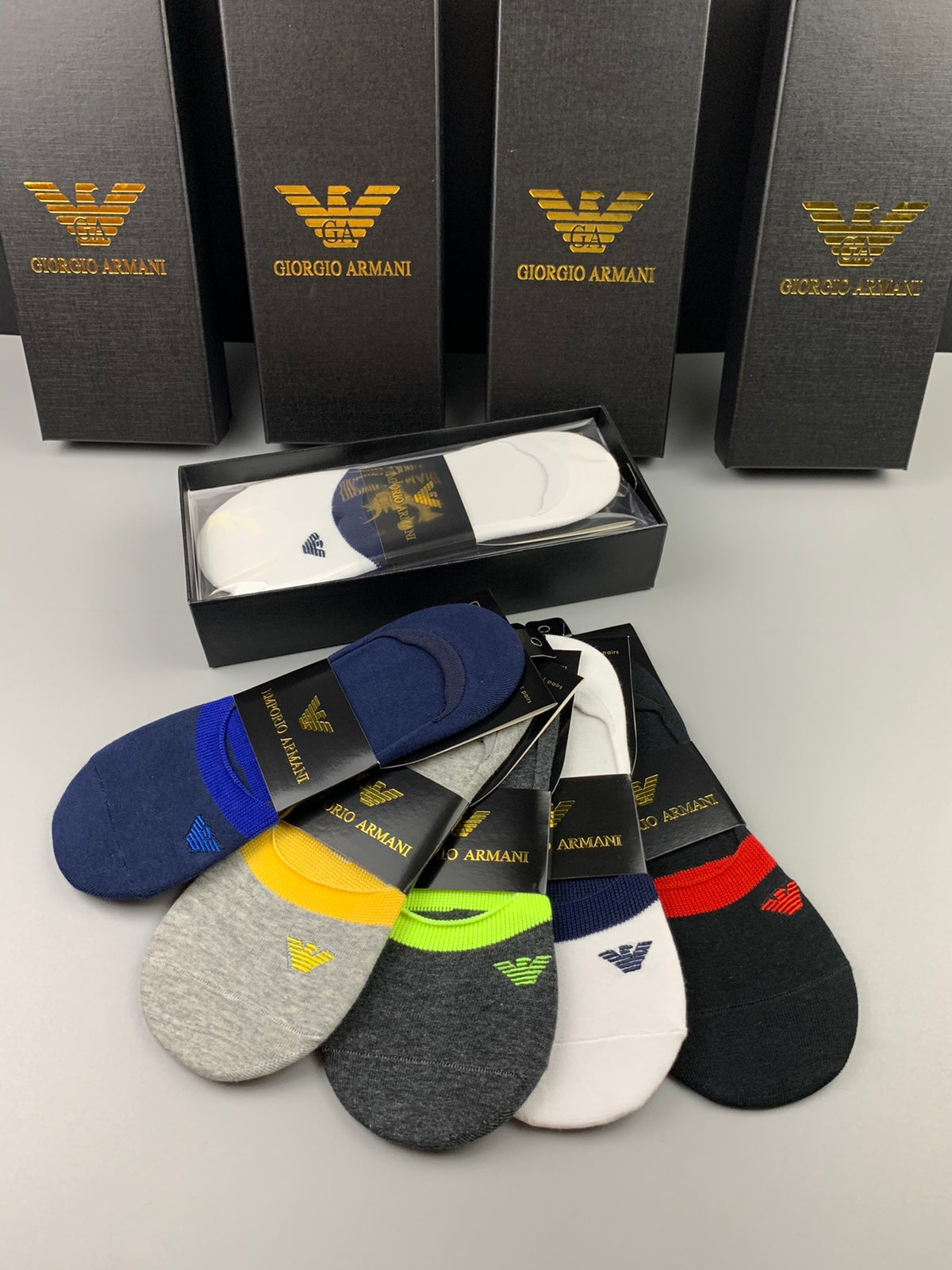 Emporio Armani Mixed Packaged Neon Detail No-Show Socks, image 6