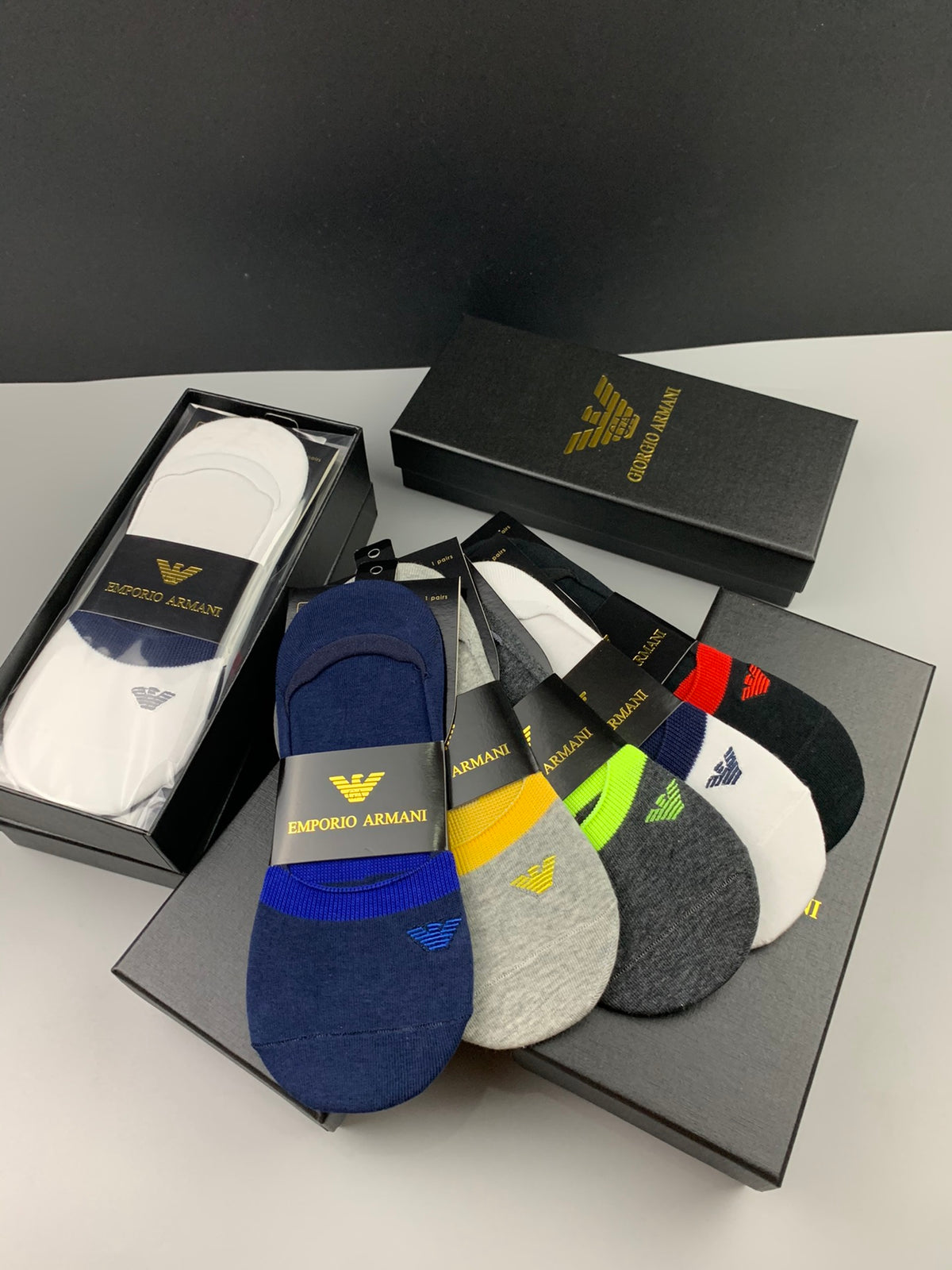 Emporio Armani Mixed Packaged Neon Detail No-Show Socks, image 7