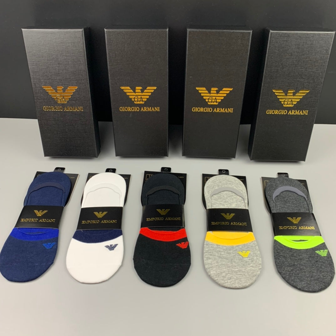 Emporio Armani Mixed Packaged Neon Detail No-Show Socks, image 3