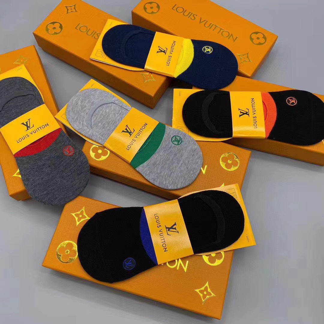 Louis Vuitton Dark Neutral Large Footbed Monogram No-Show Socks, image 2