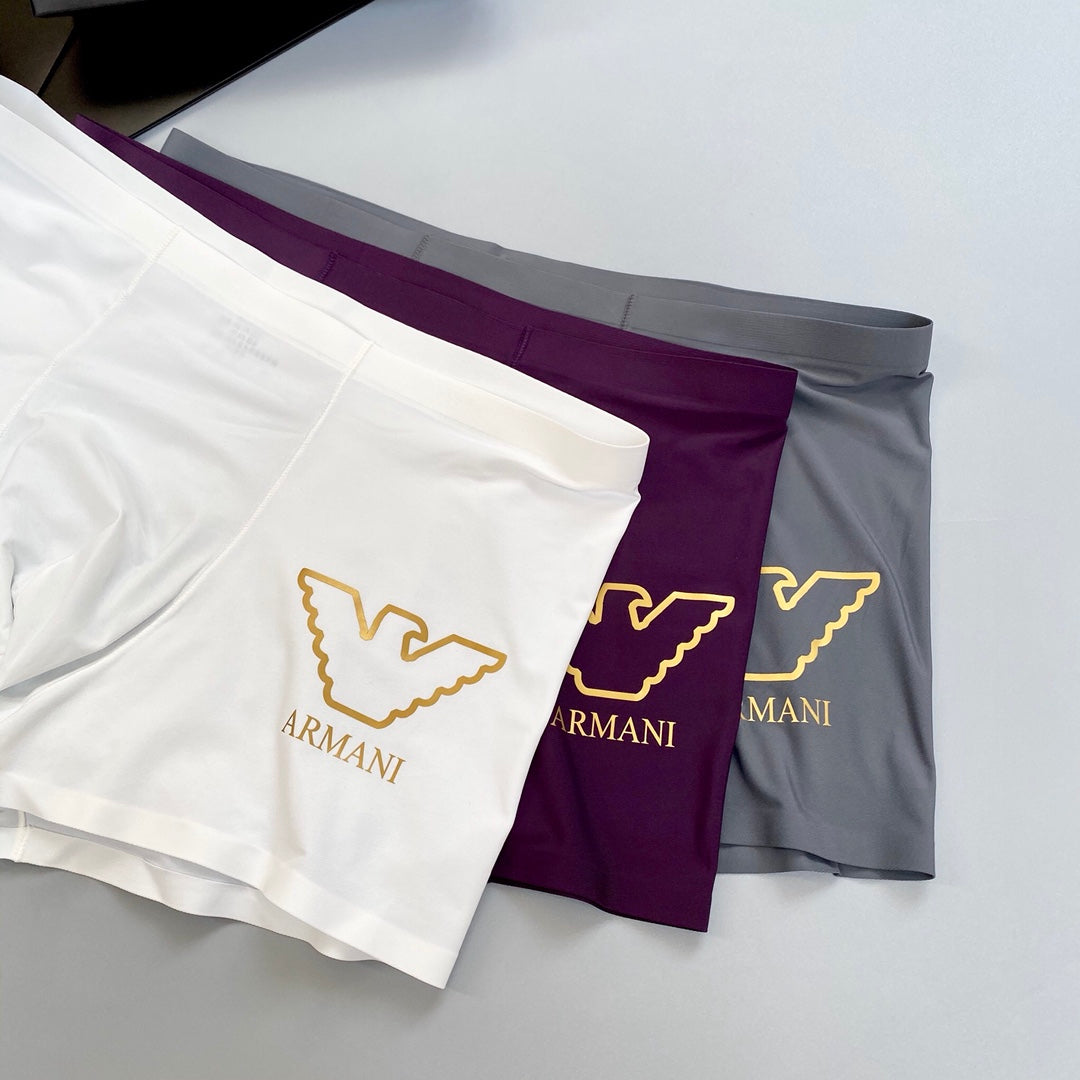 Emporio Armani White Plum Blue Outline Wing Boxer Briefs, image 3