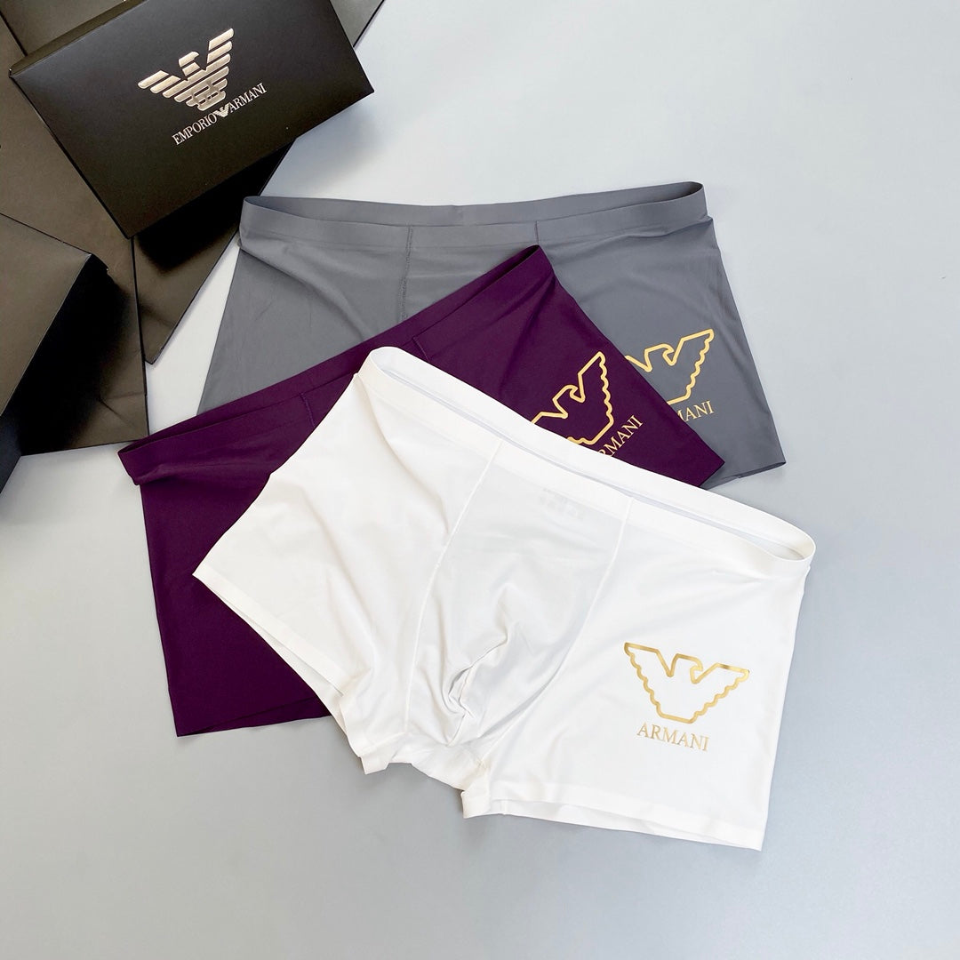 Emporio Armani White Plum Blue Outline Wing Boxer Briefs, image 4