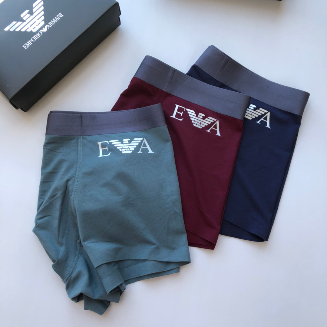 Emporio Armani Grey Burgundy White Wing Boxer Briefs, image 4