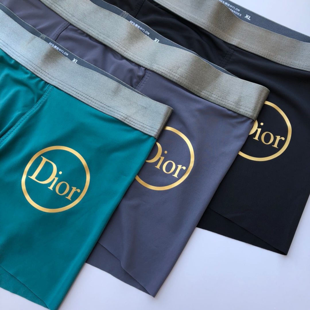 Dior Teal Grey Large Circle Letter Motif Boxer Briefs, image 3