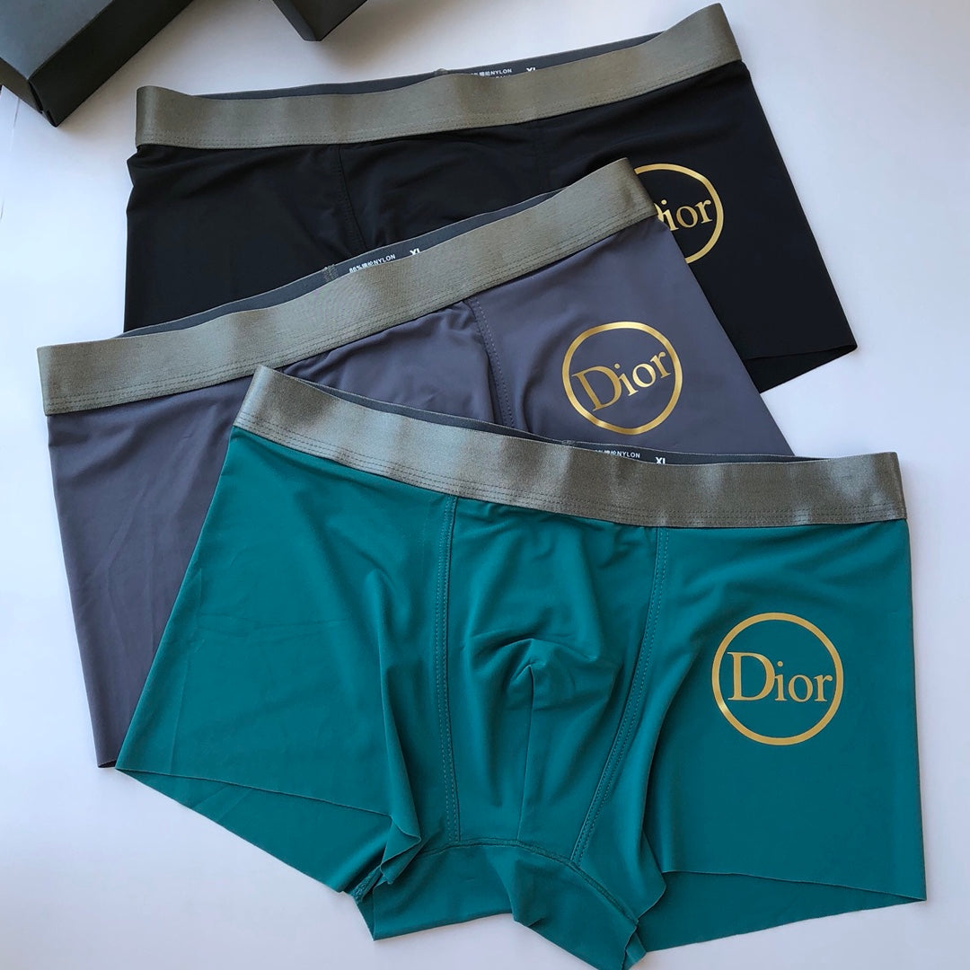 Dior Teal Grey Large Circle Letter Motif Boxer Briefs, image 4