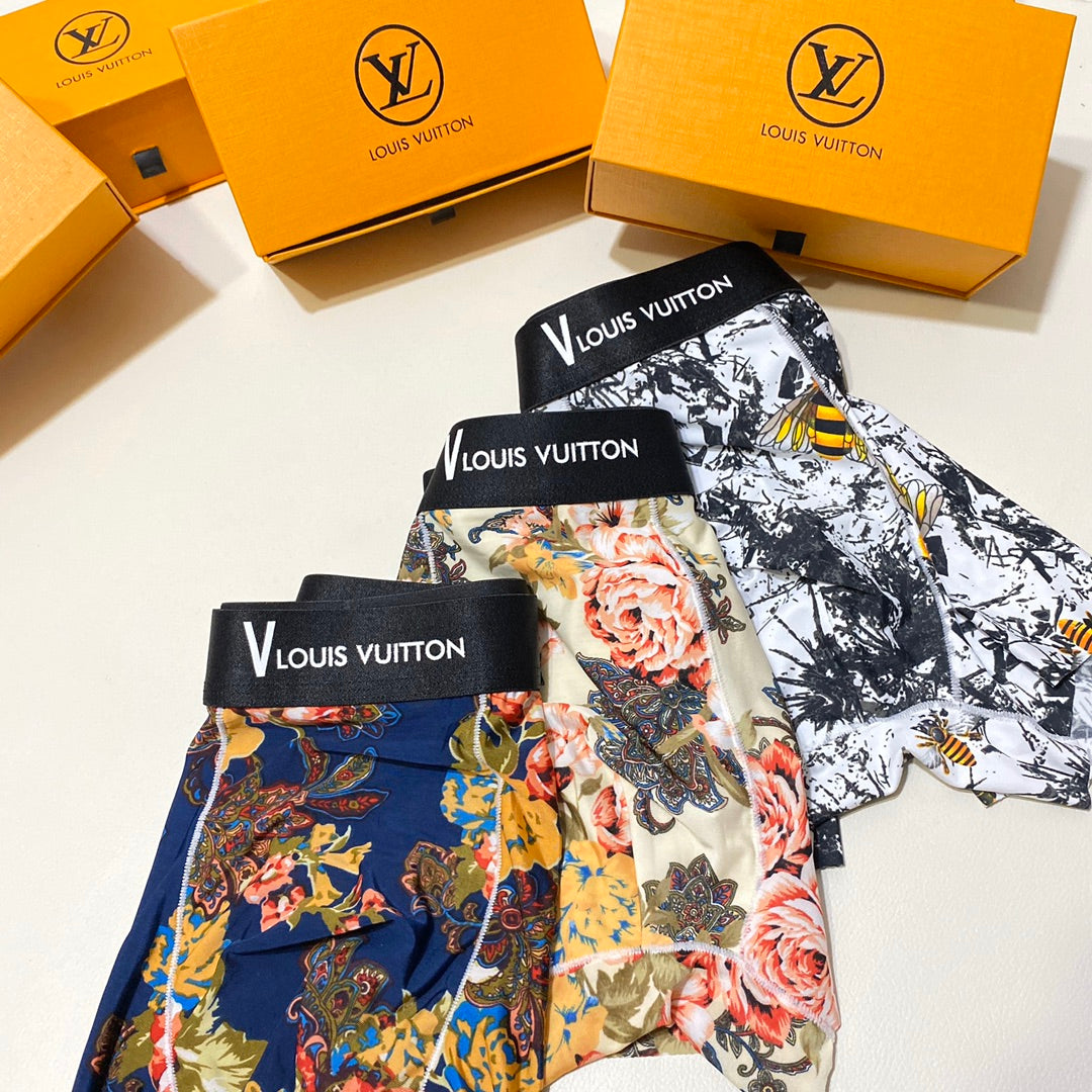 Louis Vuitton Black White Abstract Floral Print Boxer Briefs, image 3