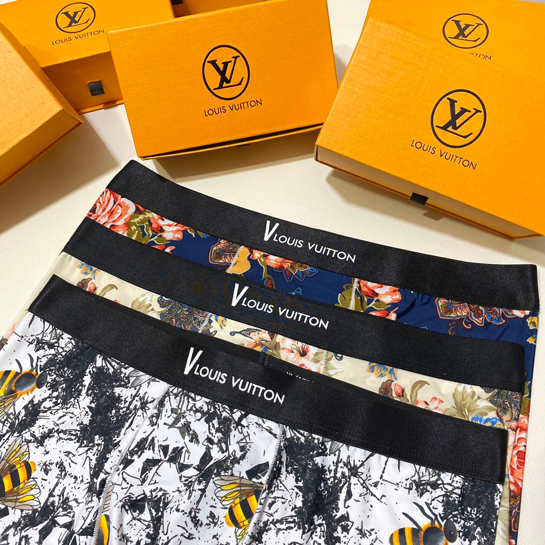 Louis Vuitton Black White Abstract Floral Print Boxer Briefs, image 5