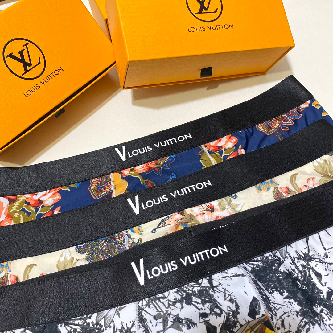 Louis Vuitton Black White Abstract Floral Print Boxer Briefs, image 7