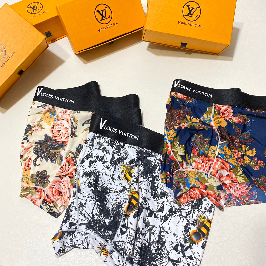 Louis Vuitton Black White Abstract Floral Print Boxer Briefs, image 4