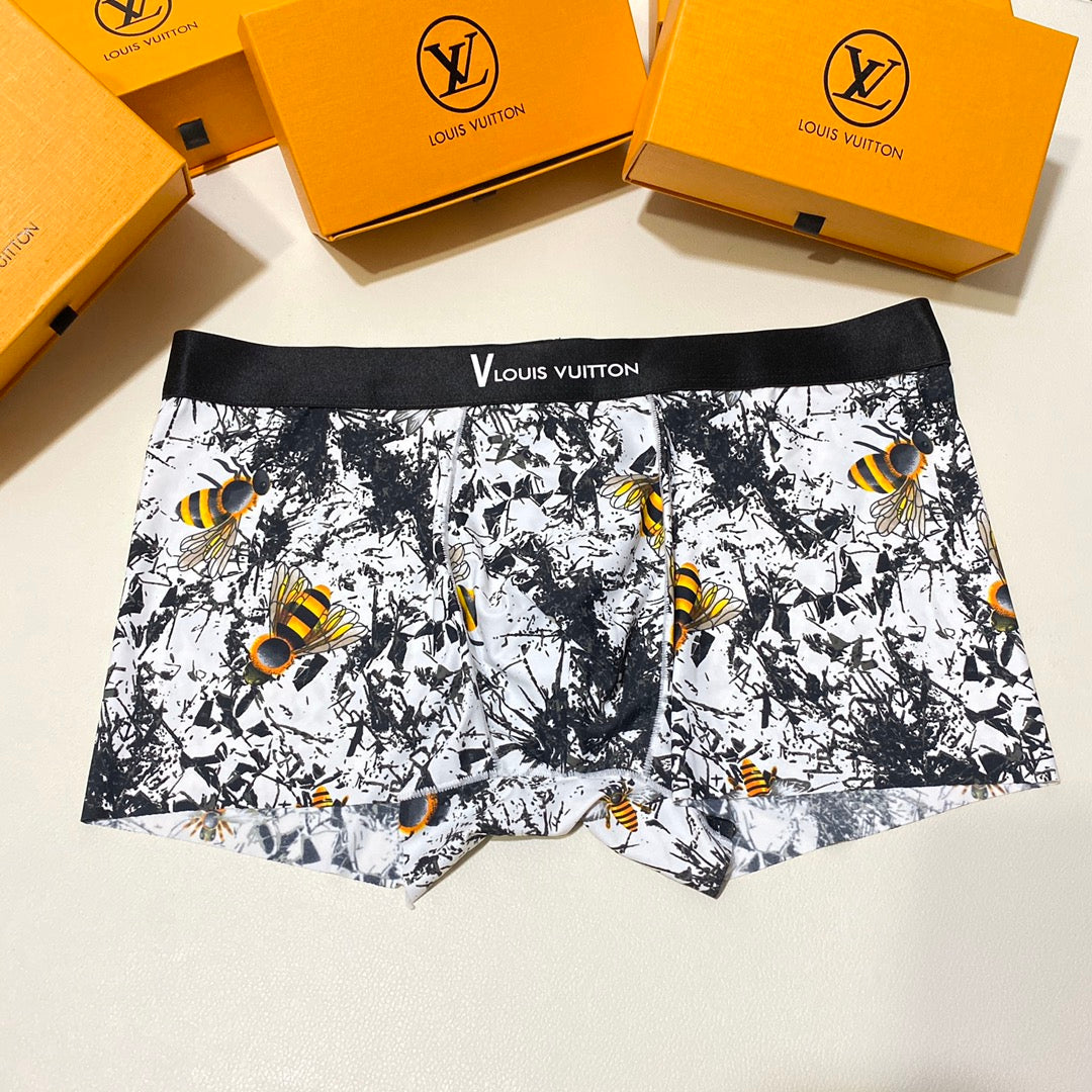 Louis Vuitton Black White Abstract Floral Print Boxer Briefs, image 8