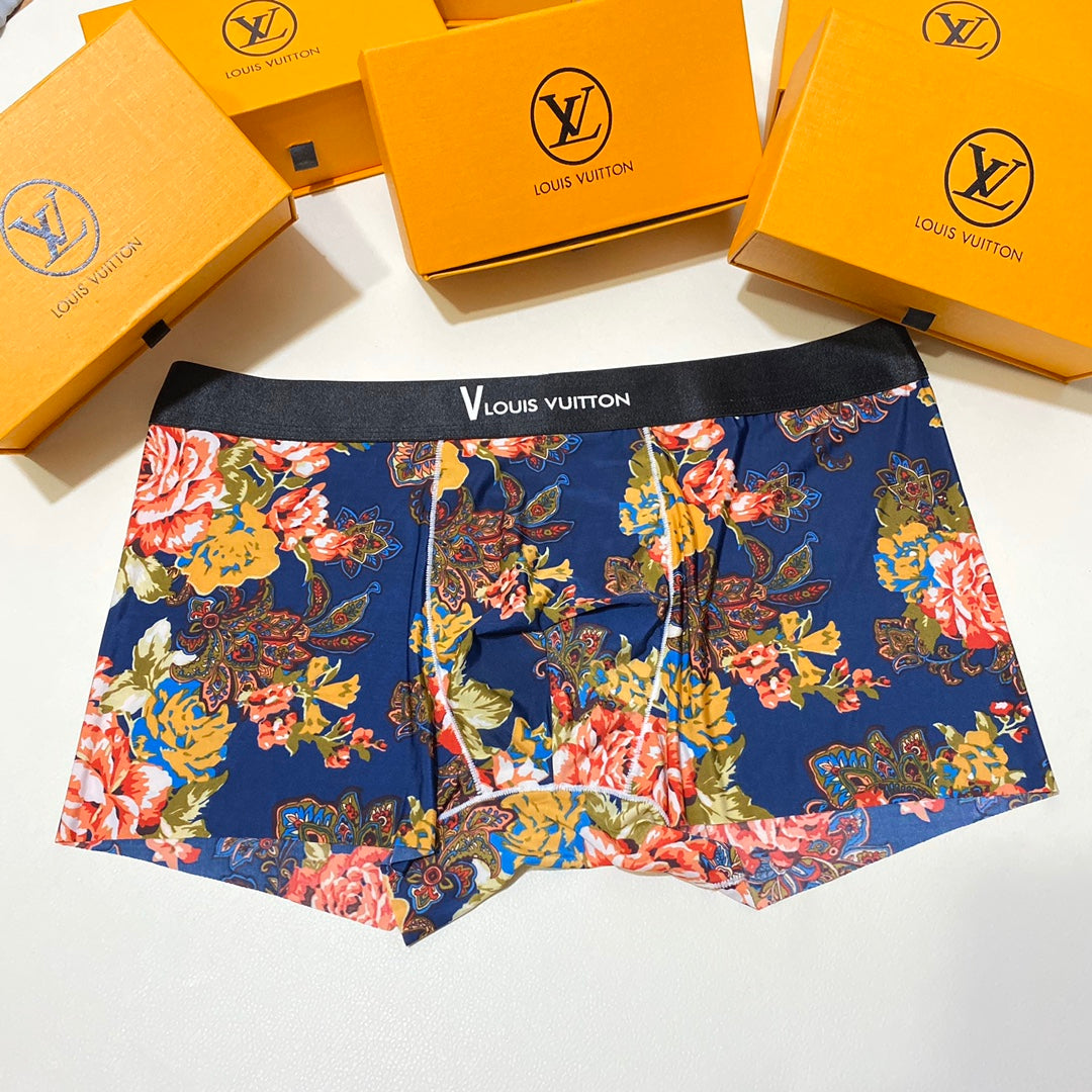 Louis Vuitton Black White Abstract Floral Print Boxer Briefs, image 6