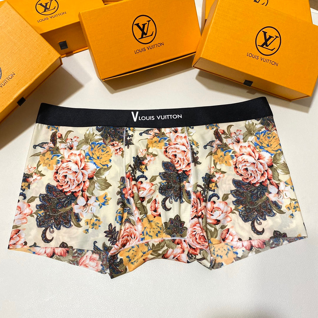Louis Vuitton Black White Abstract Floral Print Boxer Briefs, image 9