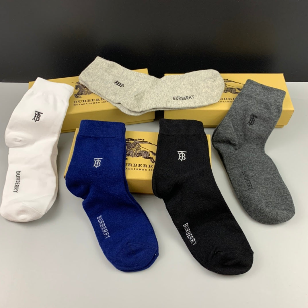 Burberry Boxed Neutral Large TB Cuffs Crew Socks, image 5