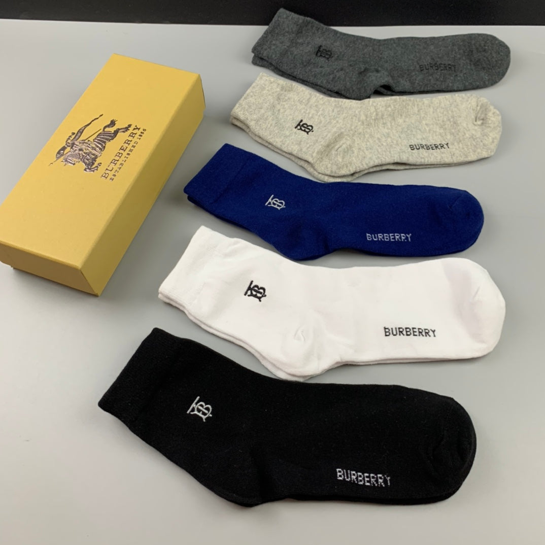 Burberry Boxed Neutral Large TB Cuffs Crew Socks, image 6