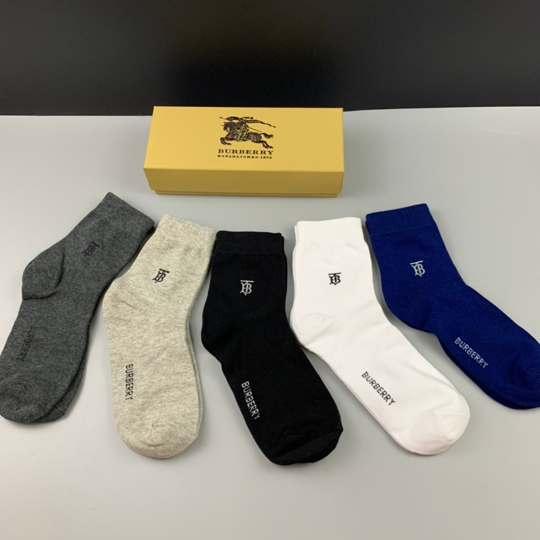 Burberry Boxed Neutral Large TB Cuffs Crew Socks, image 2